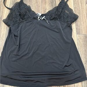 Black Lace Trim Cami Top